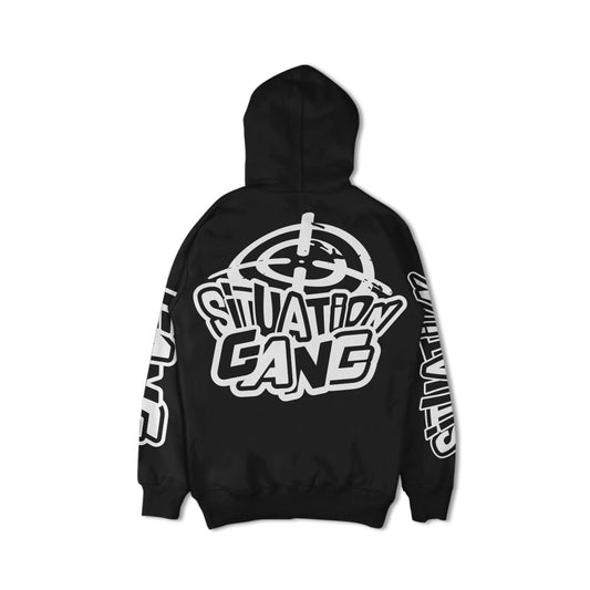 (Black & White) Back Situation Gang Hoodies